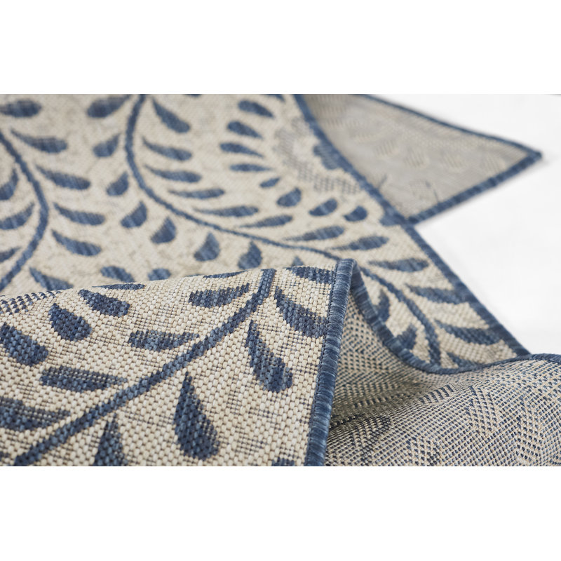 Birch Lane™ Kasey Blue/Gray Indoor/Outdoor Rug & Reviews Wayfair